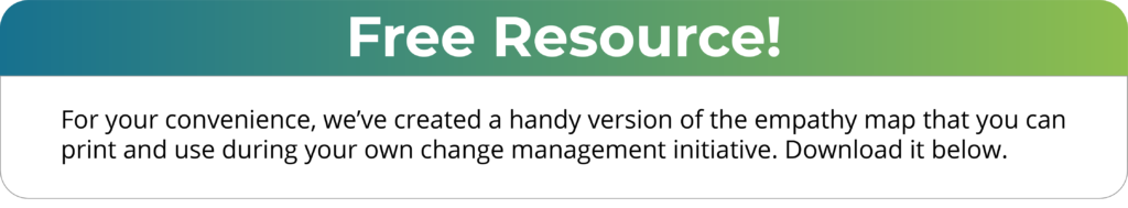 Free Resource, change management and human centered-design for empathy mapping.